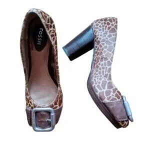 🐆 Fossil Giraffe Print Pony Hair Maddox Heel